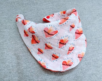 Sacred Heart Muslin Drool Bib