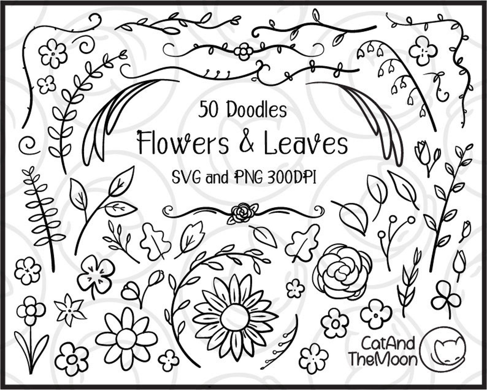 Doodle Flower - Vines Svg, Hand Drawn Flower, Hand Drawn Vines, Nature ...