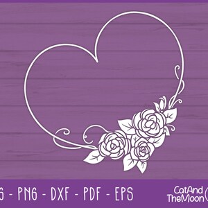 Floral Heart Svg, Flower Frame Svg, Files for Cricut, Heart Frame Svg ...