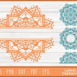Simple Mandala Svg - Half Mandala Svg, Split Mandala Svg, Mandala Monogram Svg, Mandala Svg, Monogram Svg, Mandala For Cricut