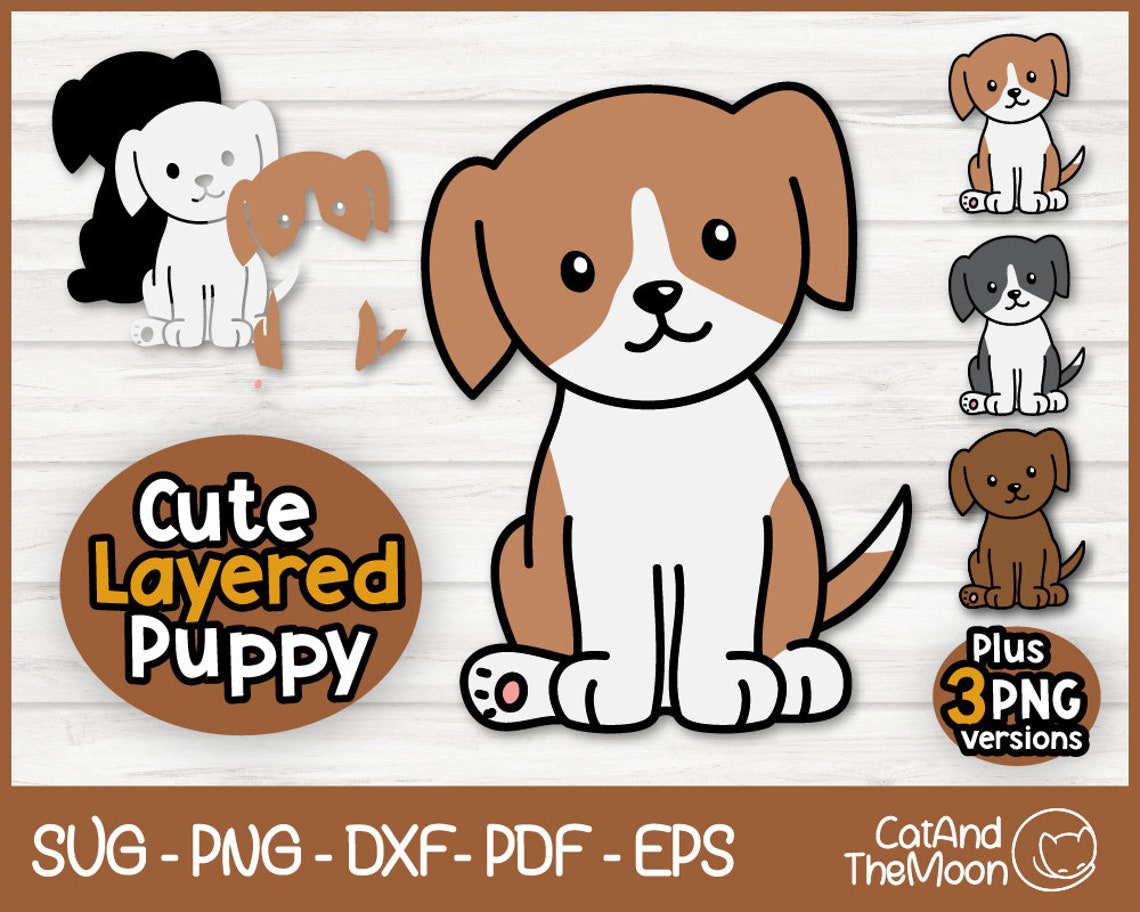 Puppy Svg - Brown Dog Svg, Puppy Cut Files, Cute Puppy Svg, Kawaii ...