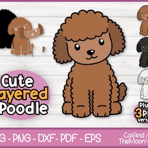 Poodle Svg - Puppy Svg, Doodle Svg, Dog Svg, Cute Puppy Svg, Kawaii Puppy Svg, Layered Puppy, Toy Poodle Svg, Puppy Cut Files, Cute Dog Svg