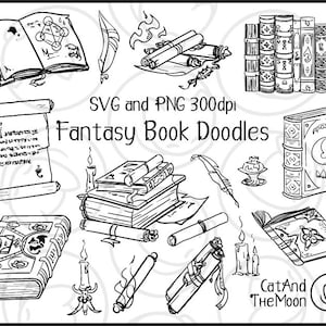 ファンタジー ブック クリップアート、魔法のブック クリップアート、呪文書 SVG、ウィザード クリップアート、魔法のクリップアート、Dnd SVG、ファンタジー クリップアート、ブック クリップアート、ブック SVG