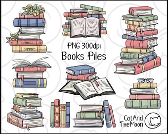 Stack Of Books PNG Clipart - PNG With Transparent Background, Easy To Use, Pastel Color Books, Book Stack Clipart, LibraryClipart, Soft Tone