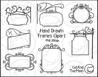 Hanging Sign Clipart - Doodle Frame Clipart, Doodle Frames, Sign Clipart, Sign Clip Art, Frames Clipart, Hanging Sign Png, Monogram Frame