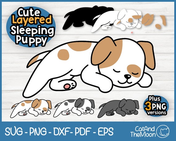 Sleeping Puppy Svg Sleeping Dog Svg, Puppy Silhouette, Dog
