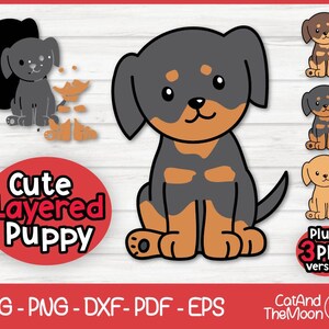 Rottweiler Svg - Perro Svg, Cachorro Svg, Cachorro Kawaii Svg, Perro Bebé Svg, Perro En Capas Svg, Perro Lindo Svg, Perro Sentado Svg, Cachorro Doberman Svg