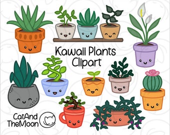Sappige clipart, planten clipart, cactussen png, cactus clipart, kawaii cactus png, plant clipart, schattige plant clipart, kawaii plant clipart