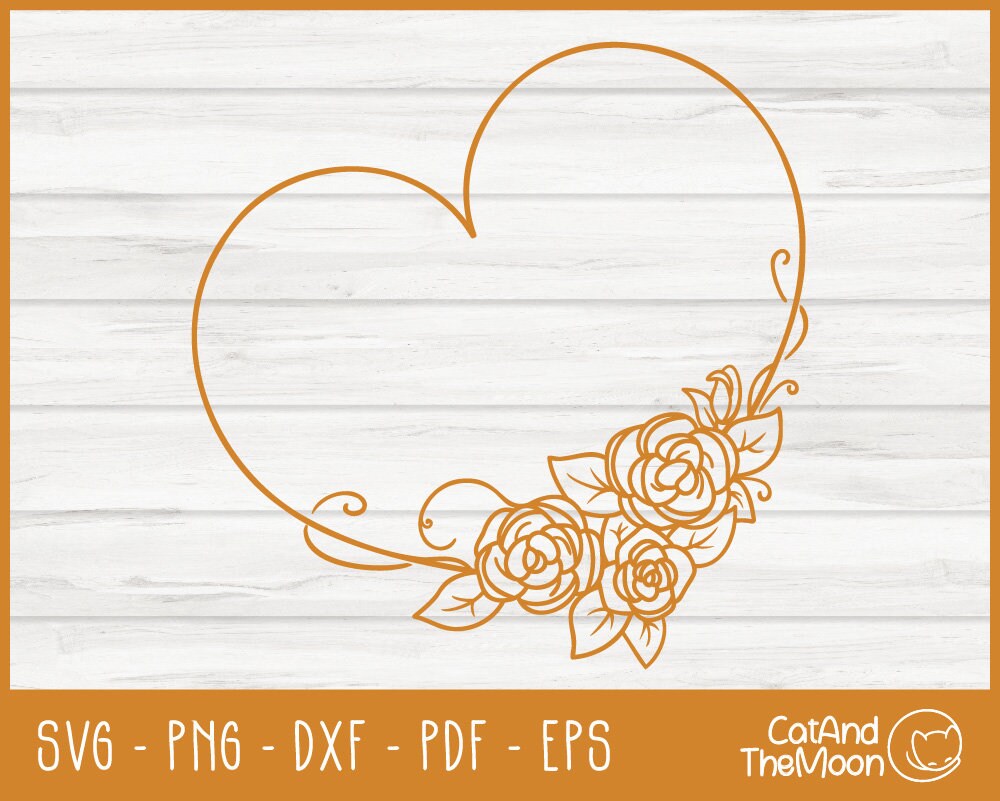 Floral Heart Svg, Flower Frame Svg, Files for Cricut, Heart Frame Svg ...