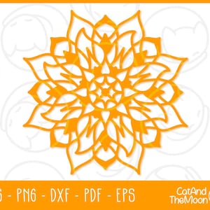 Sun Mandala Svg - Simple Mandala Svg, Mandala Sun Svg, Sun Cut File, Sun Silhouette, Sun Clipart, Summer Mandala Svg, Sun Svg Design