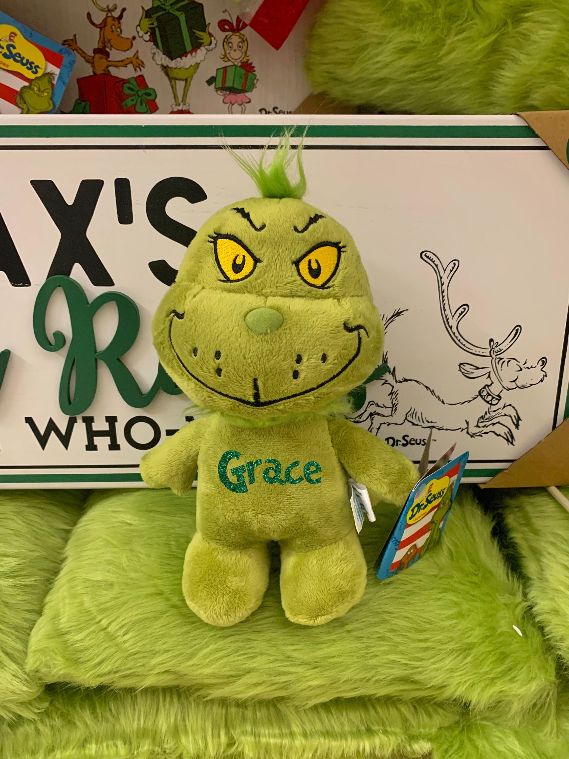 Dr Seuss the Grinch Plush, Plush Grinch Dolls Personalized