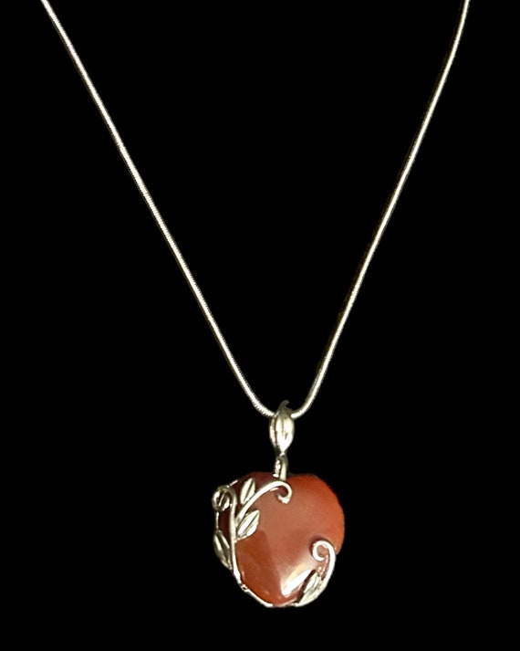 Sterling Silver/ Carnelian Pendant on Sterling Sil