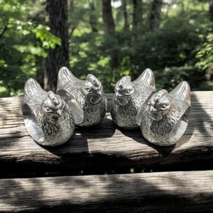 Vintage Pewter Napkin Ring Set