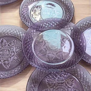 Cristal D'Arques Amethyst Plate – Vintage 8” Purple Glass