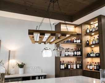 Vintage Artisan Made Hanging Stemware Wine Glass Rack