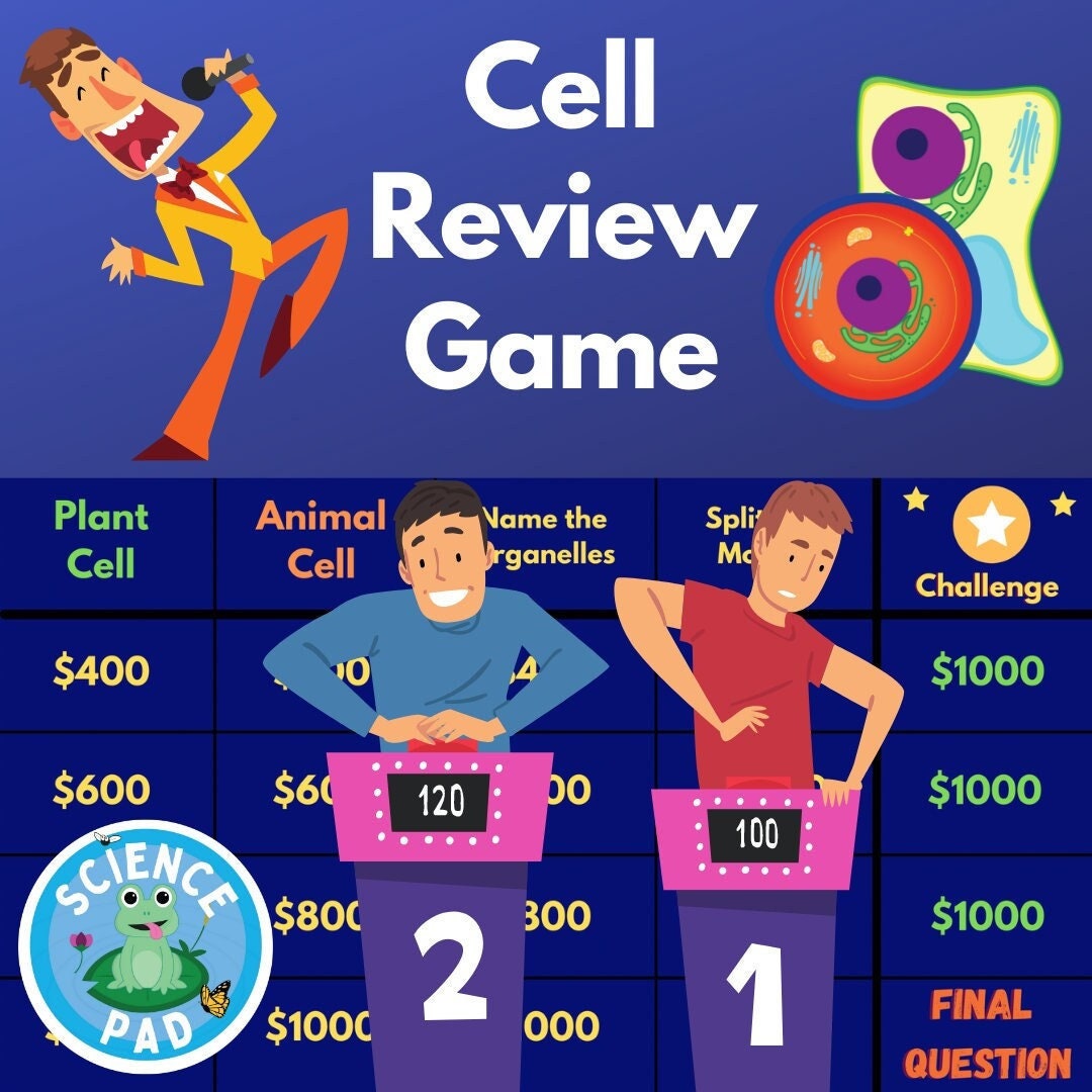 Plant and Animal Cell Jeopardy Classroom Game Review Basic Organelles and Fun Facts About Cells