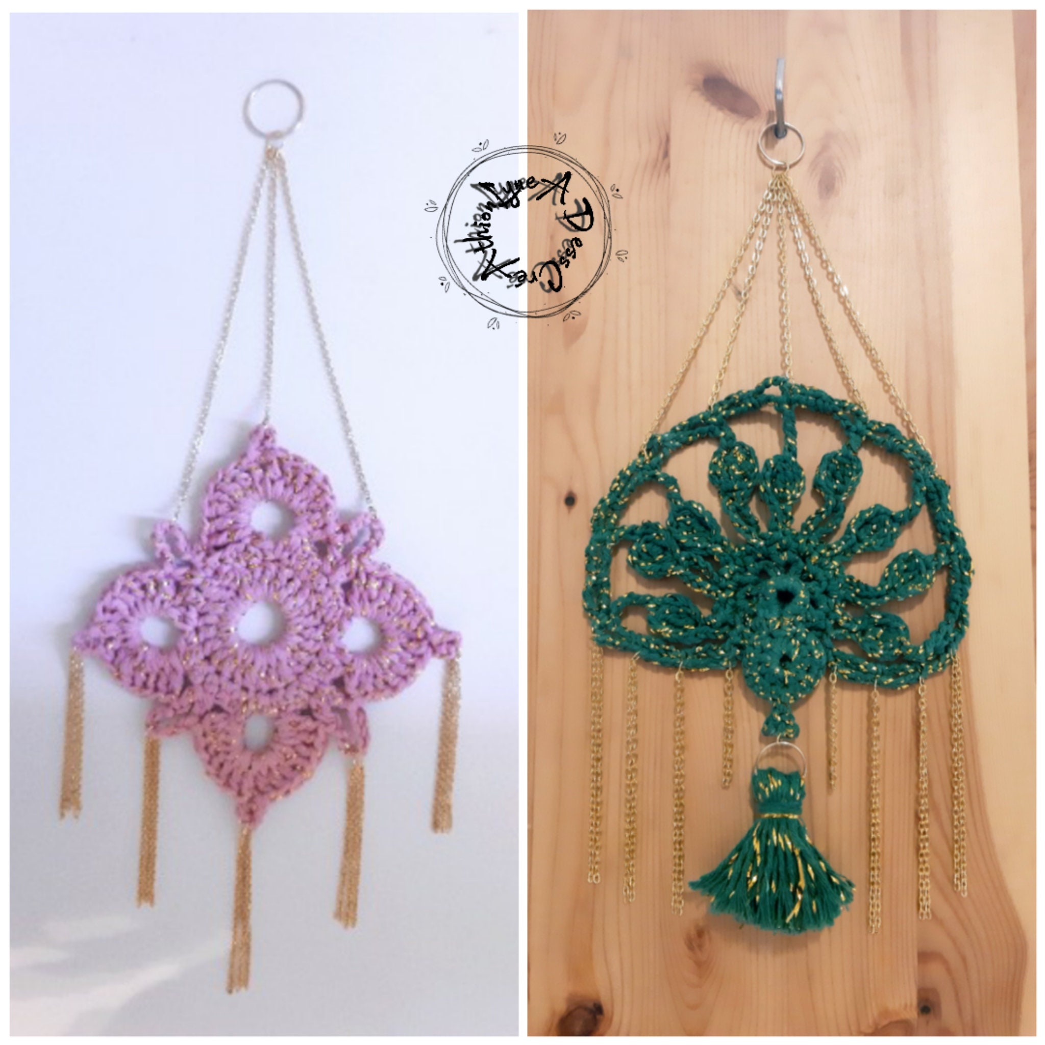 Accessoires de Décoration - Suspension Murale Pendentifs en Crochet Fait Main Accessoires Ethnique B