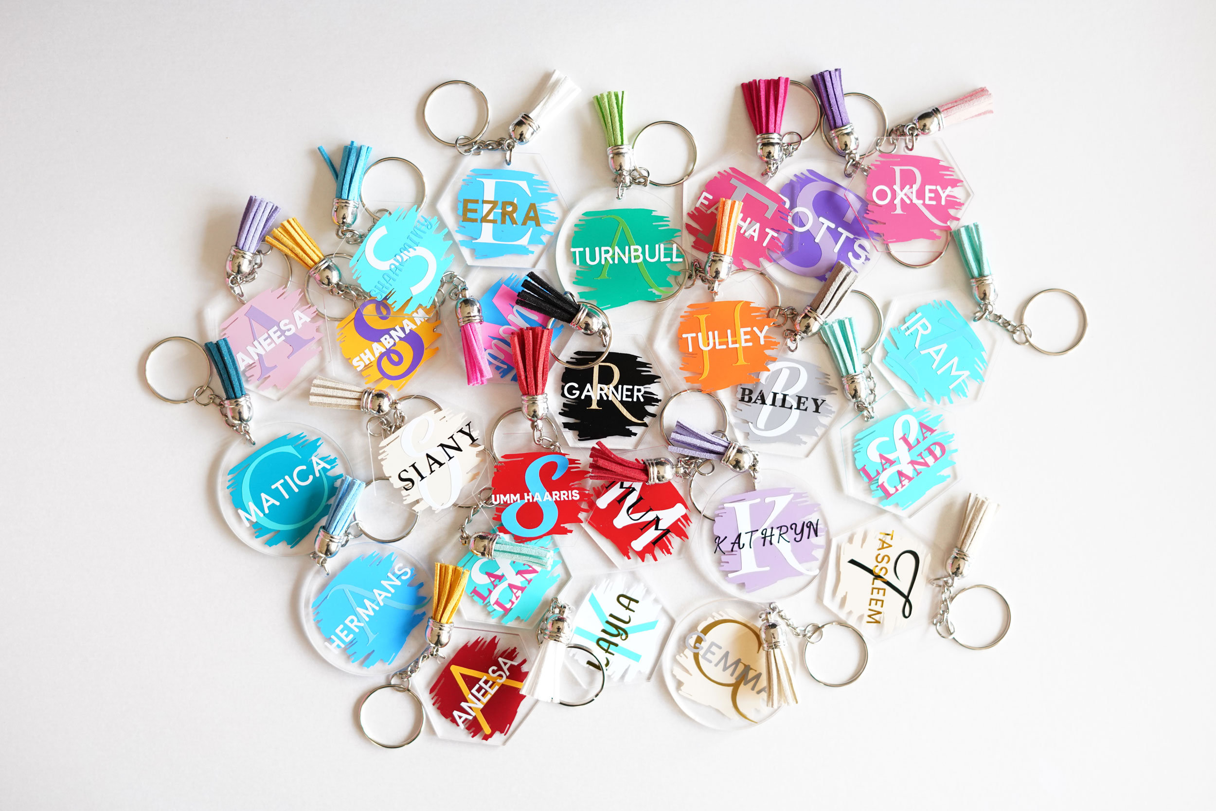 Personalised Name Keyring Personalised Keyring Acrylic Etsy