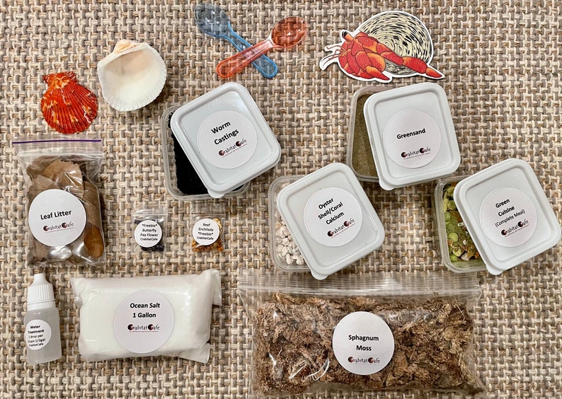 Image showing all items included in bundle in containers