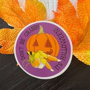 Aufkleber - Einsiedlerkrebs Halloween glänzend - wasserfest, Wasserflasche, Laptop, Laptop-Aufkleber