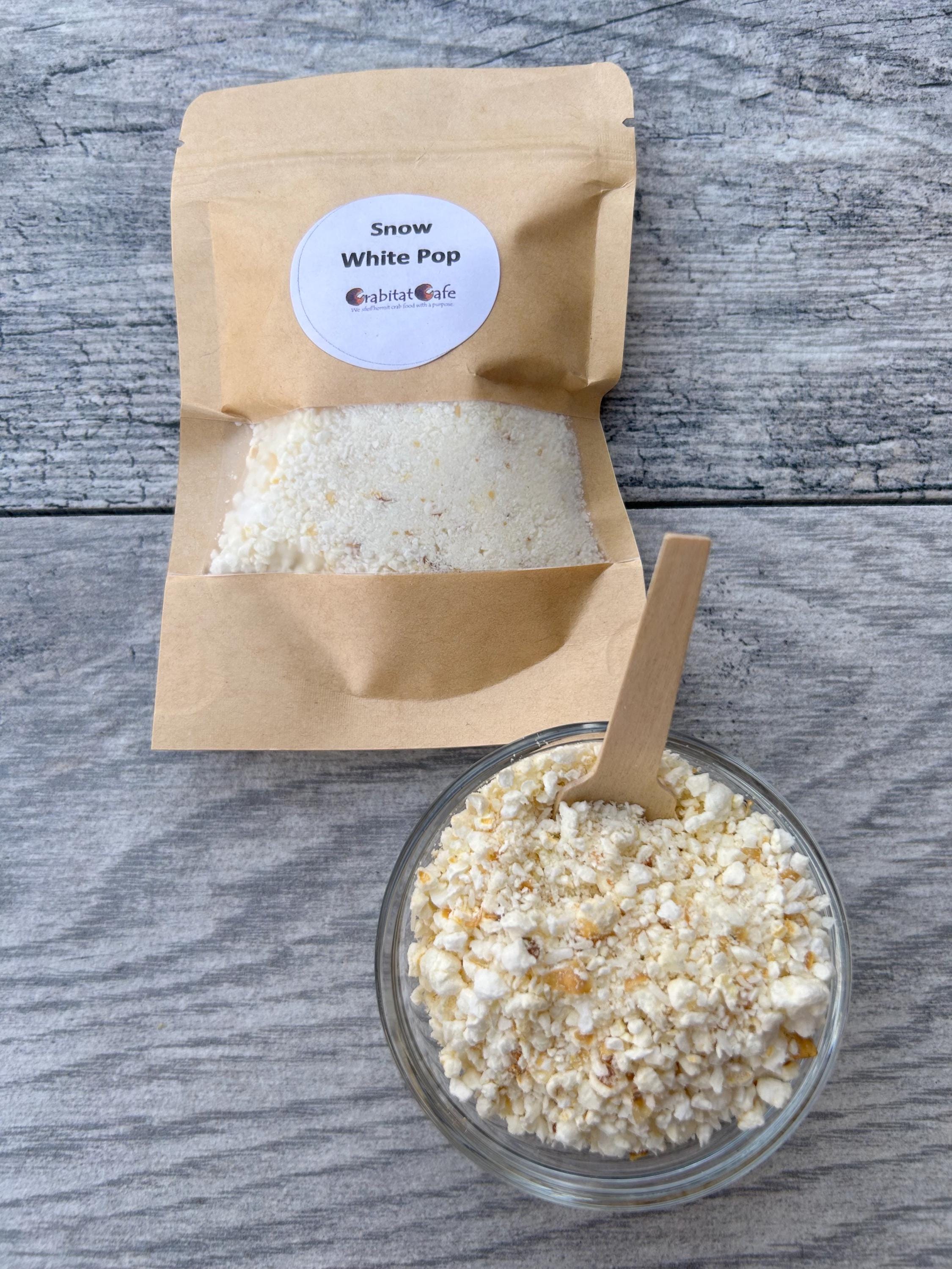 Snow White Pop | Hermit Crab Food Treat Snack Nutrition Favorite Coconut Popcorn Flavorful Tasty Healthy Foraging Fats Fruit