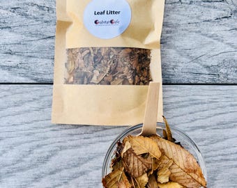 Leaf Litter | Hermit Crab , Isopod, Small Animal Safe Food - Natural Habitat Enrichment, Foraging, & Nutrition