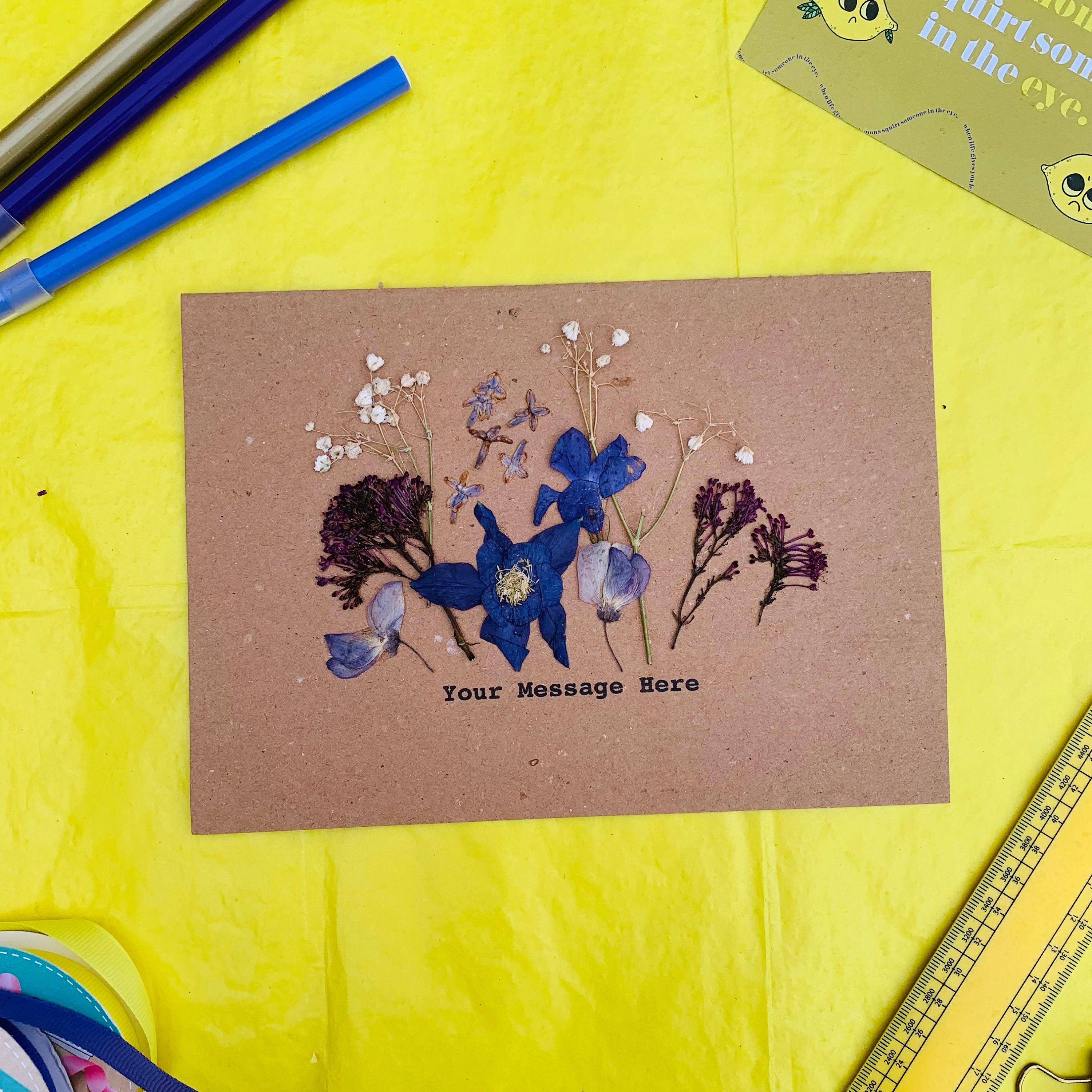 Pressed Flower Cards Botanical Personalised A5 folded cards Etsy