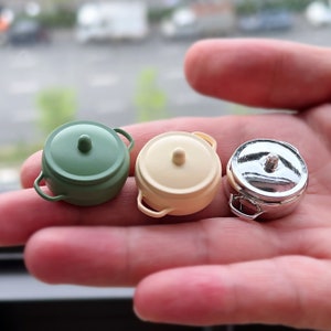 Miniature metal cooking pot with lid dollhouse kitchen accessories mini cooking pot