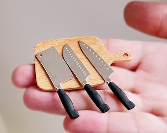 Dollhouse miniature knife set miniature cooking knife dollhouse kitchen knife