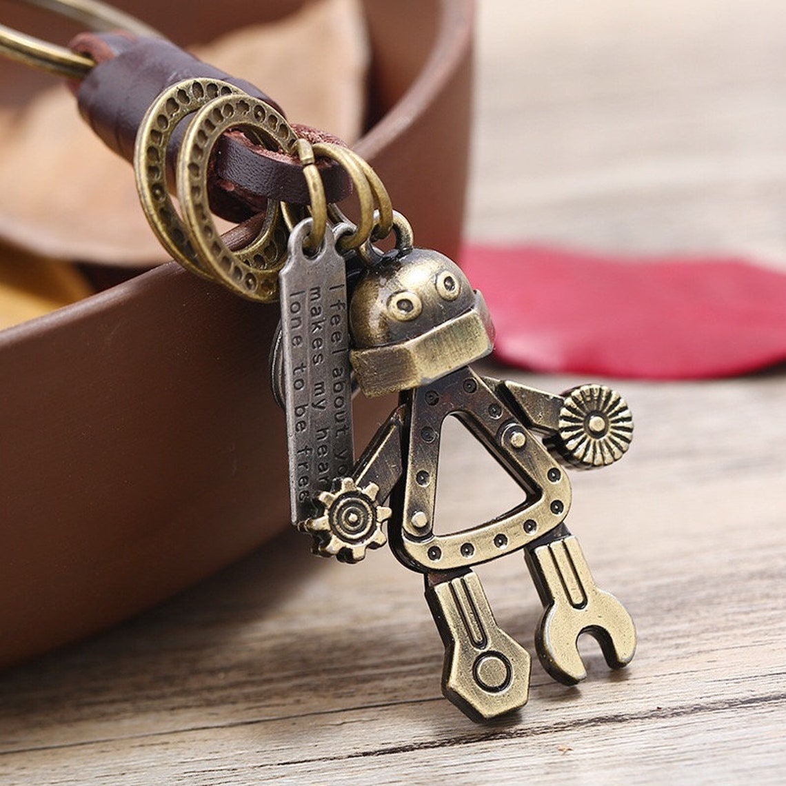 Cute Robot Pendant Woven Keychain Personalized Handmade Etsy