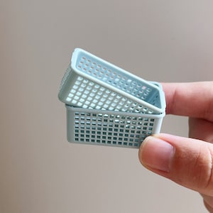 Miniature Dollhouse Plastic Storage Basket 1/6 1/12 Scales Miniature Storage Trays for Dolls house