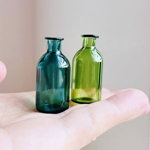 Miniature Glass Vase Dollhouse Glassware Real Glass Bottle for dolls house