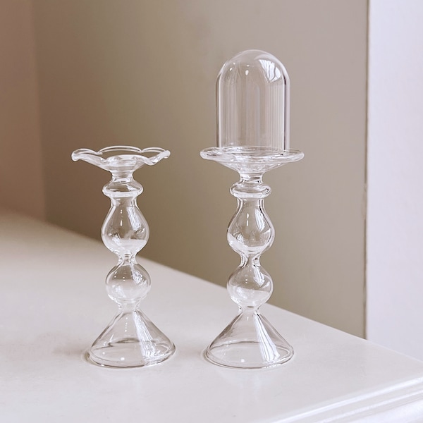 Miniature real glass cake stand cookie stand fruit dessert serving stand with dome cover