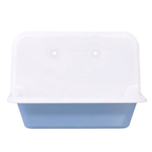 1/6 Scale Vanity Sink Miniature Faucet Mini Freestanding Sink with Metal Legs for Barbie House Blue Sink