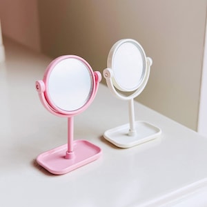 Miniature mirror dollhouse miniature bedroom decor turnable mirror