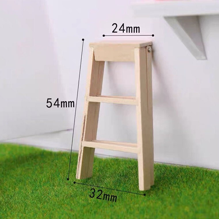 Scala Libreria Legno Massello Scala Pieghevole In Legno 4 Gradini - Sgabello Convertibile 2 In 1 Per Casa Scaletta Doppio Uso Casa Giardino - Foto 10