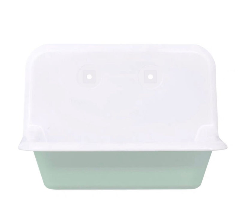 1/6 Scale Vanity Sink Miniature Faucet Mini Freestanding Sink with Metal Legs for Barbie House Light Green Sink