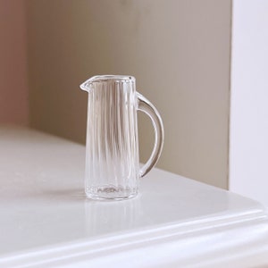Dollhouse miniature real glass water cup | Dollhouse glassware mini clear juice jug for dolls house