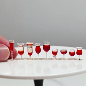 1/12 miniature wine glasses miniature red wine glassware alcoholic drinks bar and party beverage