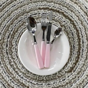 8Pcs 1/6 Dollhouse miniature accessories mini tableware kitchen knife fork soup spoon for doll house decor