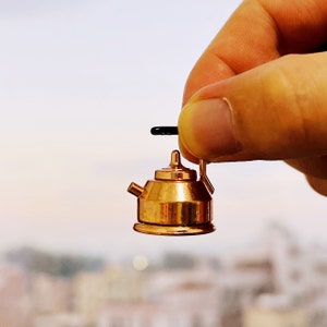 dollhouse miniature traditional kettle metal teapot cooking teapot 1/12 kitchen accessory