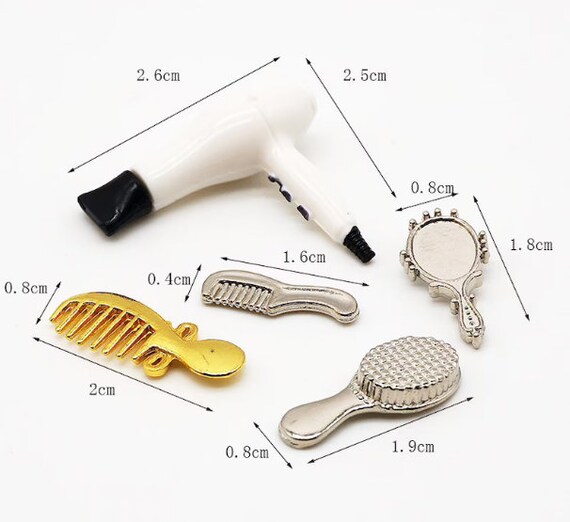 Bain de - Ensemble de jeu 1:12, sèche-cheveux, brosse à dents, dentifrice, peigne | Décoration de salle de bain d'une des poupées miniatures pour Bam Bain de - Ensemble de jeu 1:12, sèche-cheveux, brosse à dents, dentifrice, peigne | Décoration de salle de bain d'une des poupées miniatures pour Bam