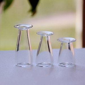 Miniature glass vase dollhouse glassware clear vase for miniature flowers