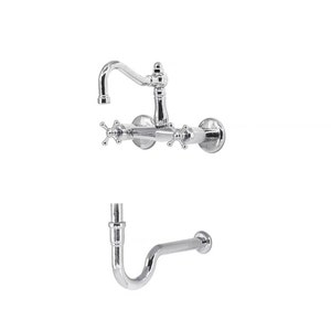 1/6 Scale Vanity Sink Miniature Faucet Mini Freestanding Sink with Metal Legs for Barbie House Silver Faucet Set