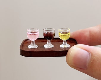 Miniature Wine Glass 1/12 Party Beverage For Dolls house Miniature Wine Champagne Glass