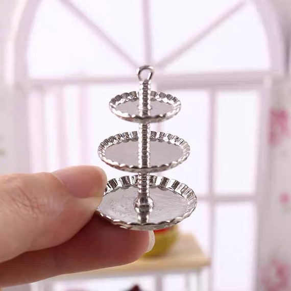 1/12 Dollhouse Miniature Serving Stand Platter 3 Tiered Dessert Stand