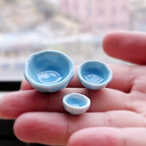 Miniatures ceramic bowl ,salad bowl set dollhouse kitchen miniature ceramic bowl set