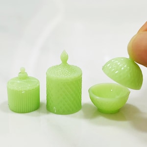 Miniature candy jar dollhouse plastic jar set of 3 pieces 1/12 dollhouse accessories