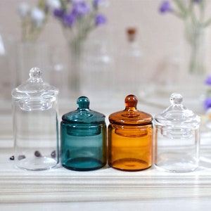 Dollhouse miniature glass storage jar miniature food glass jar candy bottle for dollhouse