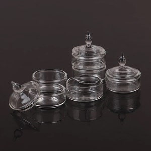 Dollhouse Miniature 3 Tier Glass Stacked Storage Jar, Miniature Candy Storage Bowls